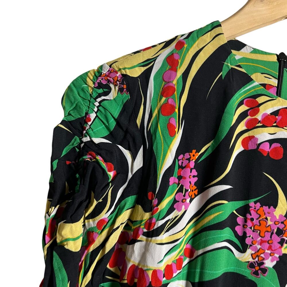 La DoubleJ Tinder Multicolor Floral Print Long Sleeve Midi Dress Size - Picture 10 of 16